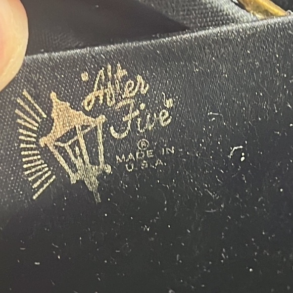 Vintage Black Gold Leather Snakeskin Metal Embellished Evening Bag After Five - Picture 12 of 15